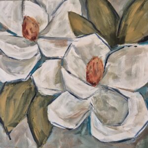 Ivory Bloom III - Original Magnolia Painting