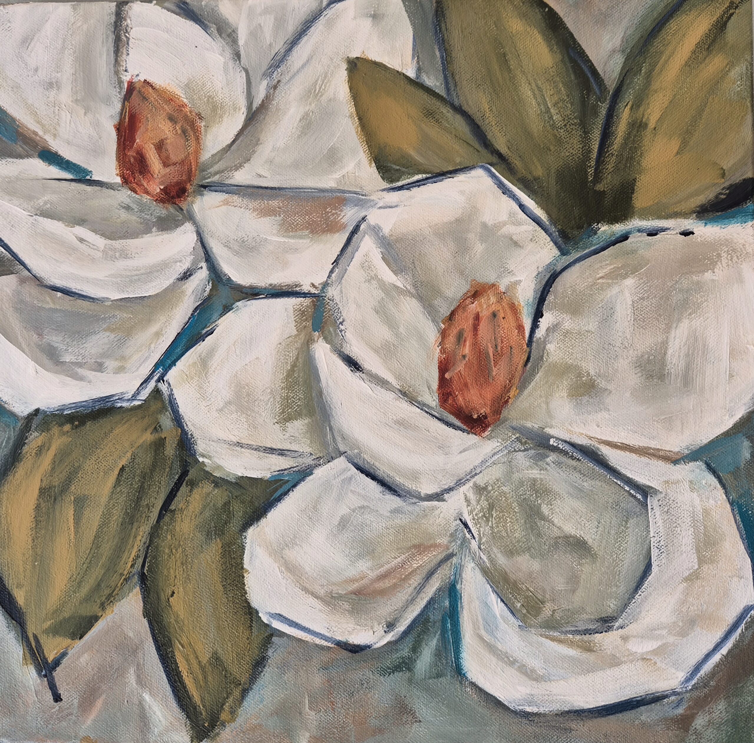 Ivory Bloom III - Original Magnolia Painting