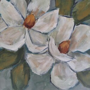 Ivory Bloom I - Original Magnolia Painting